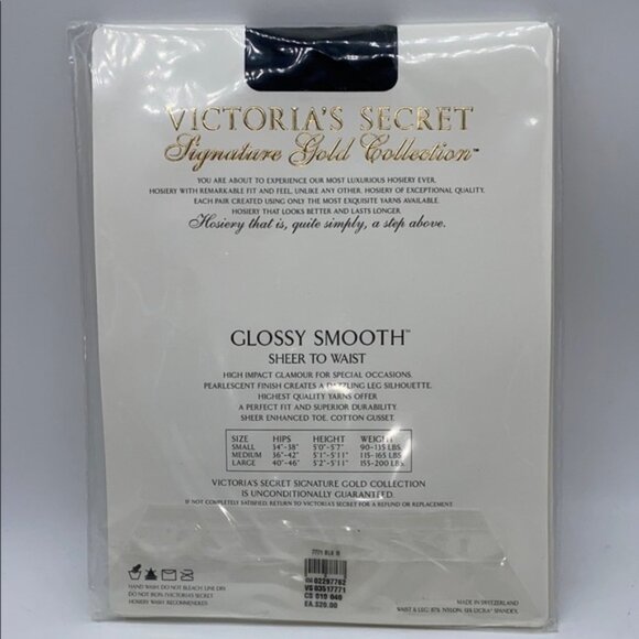 Victoria's Secret Signature Gold Collection Glossy Smooth Black Size Medium - Picture 2 of 10